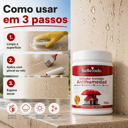 SelleTodo 750g, Selante Impermeável de Longa Duração Contra Infiltrações, Goteiras e Humidade